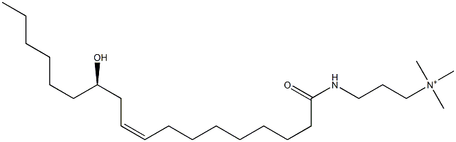 3-[[(R,Z)-12-Hydroxy-1-oxo-9-octadecenyl]amino]-N,N,N-trimethyl-1-propanaminium Structure