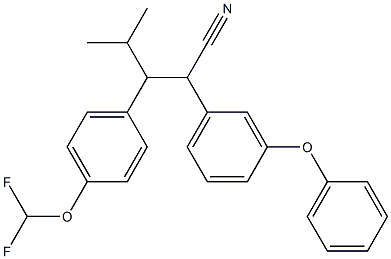 4-Methyl-3-[4-(difluoromethoxy)phenyl]-2-(3-phenoxyphenyl)pentanenitrile Structure