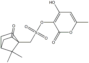 (7,7-Dimethyl-2-oxobicyclo[2.2.1]heptan-1-yl)methanesulfonic acid 4-hydroxy-6-methyl-2-oxo-2H-pyran-3-yl ester,,结构式