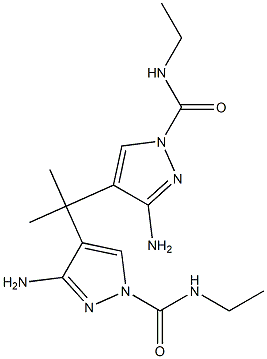 4,4'-(Isopropylidene)bis(3-amino-N-ethyl-1H-pyrazole-1-carboxamide),,结构式