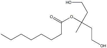 Octanoic acid 3-hydroxy-1-(2-hydroxyethyl)-1-methylpropyl ester Structure