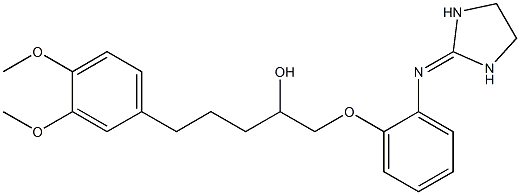 1-[2-[(Imidazolidin-2-ylidene)amino]phenoxy]-3-[2-(3,4-dimethoxyphenyl)ethyl]-2-propanol Struktur