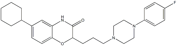 2-[3-[4-(4-Fluorophenyl)piperazin-1-yl]propyl]-6-cyclohexyl-2H-1,4-benzoxazin-3(4H)-one 结构式