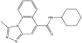 1-メチル-N-シクロヘキシル[1,2,4]トリアゾロ[4,3-a]キノリン-5-カルボアミド 化学構造式
