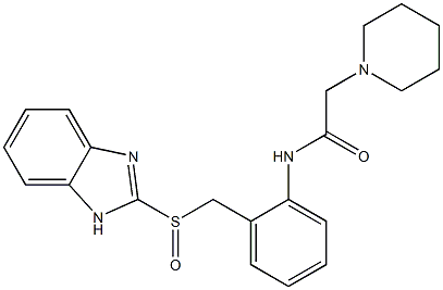 2-[[2-[(ピペリジノアセチル)アミノ]ベンジル]スルフィニル]-1H-ベンゾイミダゾール 化学構造式