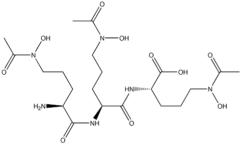 (S)-2-[[(S)-2-[[(S)-2-Amino-5-(acetylhydroxyamino)pentanoyl]amino]-5-(acetylhydroxyamino)pentanoyl]amino]-5-(acetylhydroxyamino)pentanoic acid,,结构式