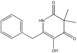 3,3-Dimethyl-5-hydroxy-6-benzylpyridine-2,4(1H,3H)-dione,,结构式