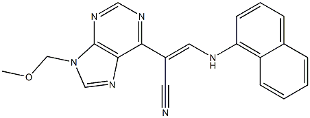 9-(メトキシメチル)-6-[(Z)-1-シアノ-2-(1-ナフチルアミノ)エテニル]-9H-プリン 化学構造式