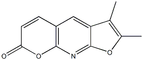 2,3-Dimethyl-7H-furo[2,3-b]pyrano[3,2-e]pyridin-7-one,,结构式