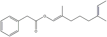 Phenylacetic acid 2,6-dimethyl-1,6-octadienyl ester Structure