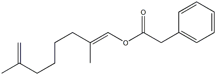 Phenylacetic acid 2,7-dimethyl-1,7-octadienyl ester Structure