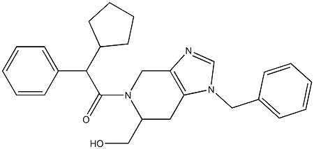 1-(Benzyl)-4,5,6,7-tetrahydro-6-hydroxymethyl-5-(cyclopentylphenylacetyl)-1H-imidazo[4,5-c]pyridine Structure