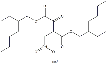 2,3-Bis(2-ethylhexyloxycarbonyl)-3-oxopropylphosphinic acid sodium salt 结构式