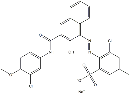 3-Chloro-5-methyl-2-[[3-[[(3-chloro-4-methoxyphenyl)amino]carbonyl]-2-hydroxy-1-naphtyl]azo]benzenesulfonic acid sodium salt