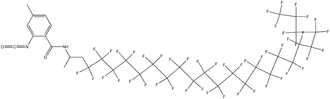 2-Isocyanato-4-methyl-N-[2-(heptatetracontafluorotricosyl)-1-methylethyl]benzamide,,结构式