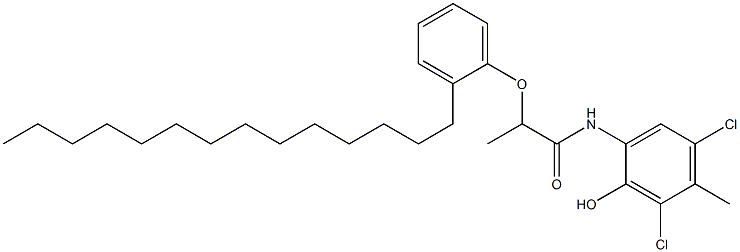 2-[2-(2-Tetradecylphenoxy)propanoylamino]-4,6-dichloro-5-methylphenol Structure