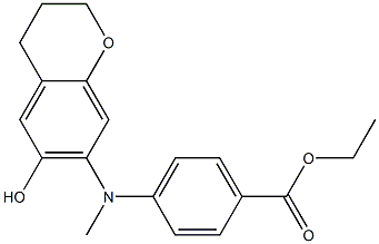 4-[[(3,4-ジヒドロ-6-ヒドロキシ-2H-1-ベンゾピラン)-7-イル]メチルアミノ]安息香酸エチル 化学構造式