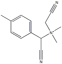 [p-Tolylcyanomethyl](cyanomethyl)dimethylaminium Structure