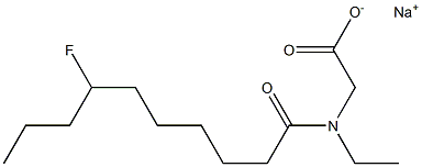N-Ethyl-N-(7-fluorodecanoyl)glycine sodium salt Structure