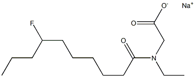 N-Ethyl-N-(7-fluorodecanoyl)glycine sodium salt Struktur