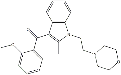 3-(2-メトキシベンゾイル)-2-メチル-1-[2-モルホリノエチル]-1H-インドール 化学構造式