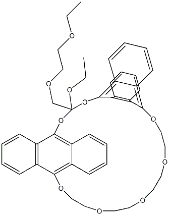 10,10'-(Epoxyethanoxyethanoxyethanoxyethanoxy)-[9,9'-[oxybis(ethyleneoxyethyleneoxy)]bisanthracene] Structure