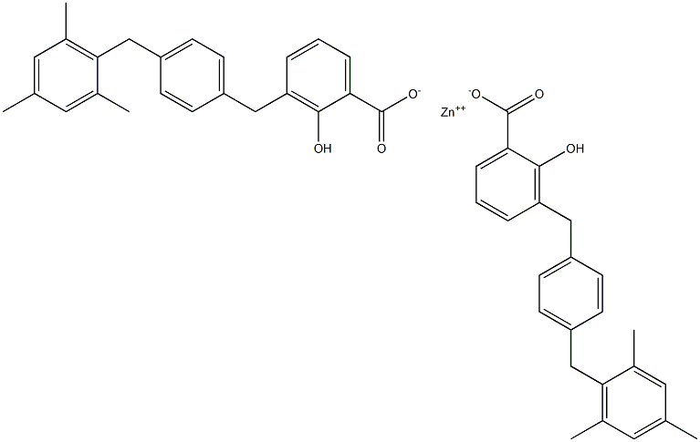 Bis[3-[4-(mesitylmethyl)benzyl]salicylic acid]zinc salt Structure