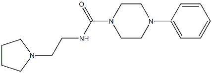 4-フェニル-N-[2-(1-ピロリジニル)エチル]ピペラジン-1-カルボアミド 化学構造式