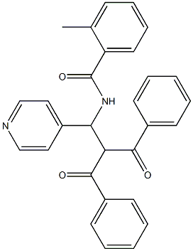 N-[1-(4-Pyridinyl)-2,2-bis(phenylcarbonyl)ethyl]-2-methylbenzamide,,结构式