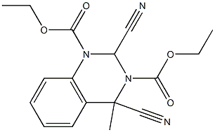 2,4-Dicyano-4-methyl-1,2,3,4-tetrahydroquinazoline-1,3-dicarboxylic acid diethyl ester Structure