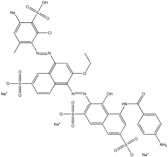 8'-[(4-Aminobenzoyl)amino]-4-[(2-chloro-6-methyl-4-sodiosulfophenyl)azo]-2-ethoxy-1'-hydroxy[1,2'-azobisnaphthalene]-3',6,6'-trisulfonic acid trisodium salt|