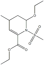 1,2,3,4-Tetrahydro-4-methyl-2-ethoxy-1-(methylsulfonyl)pyridine-6-carboxylic acid ethyl ester Structure
