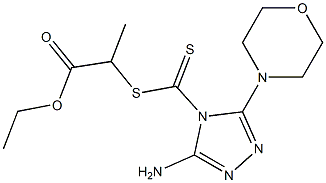 3-Amino-5-morpholino-4H-1,2,4-triazole-4-dithiocarboxylic acid 1-ethoxycarbonylethyl ester,,结构式