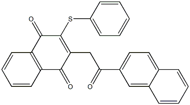 2-Phenylthio-3-[(2-naphtylcarbonylmethyl)]-1,4-naphthoquinone,,结构式