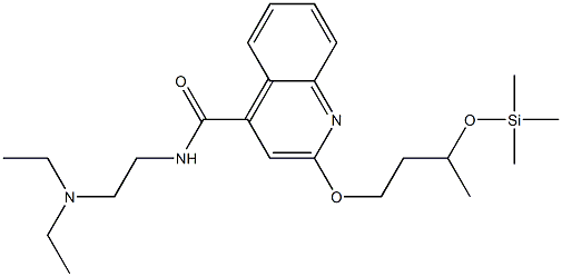 2-(3-トリメチルシリルオキシブトキシ)-N-[2-(ジエチルアミノ)エチル]-4-キノリンカルボアミド 化学構造式