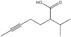 2-イソプロピル-5-ヘプチン酸 化学構造式