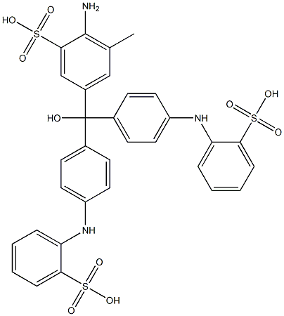 5-[Bis[4-(2-sulfophenylamino)phenyl]hydroxymethyl]-2-amino-3-methylbenzenesulfonic acid Structure