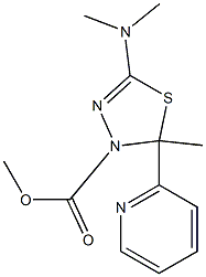 2-Methyl-2-(2-pyridinyl)-5-dimethylamino-2,3-dihydro-1,3,4-thiadiazole-3-carboxylic acid methyl ester Structure