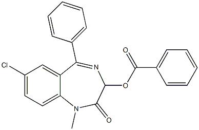 1,3-ジヒドロ-1-メチル-5-フェニル-7-クロロ-2-オキソ-2H-1,4-ベンゾジアゼピン-3-オールベンゾアート 化学構造式