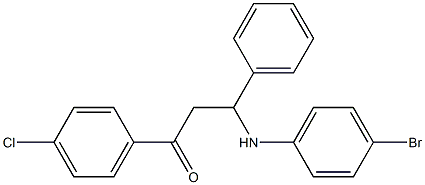 1-(4-クロロフェニル)-3-(フェニル)-3-[(4-ブロモフェニル)アミノ]プロパン-1-オン 化学構造式