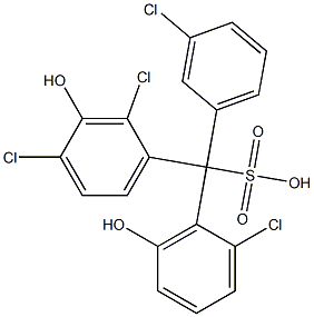 (3-Chlorophenyl)(2-chloro-6-hydroxyphenyl)(2,4-dichloro-3-hydroxyphenyl)methanesulfonic acid,,结构式