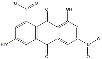1,6-ジヒドロキシ-3,8-ジニトロアントラキノン 化学構造式