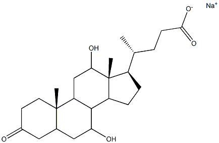 7,12-ジヒドロキシ-3-オキソコラン-24-酸ナトリウム 化学構造式