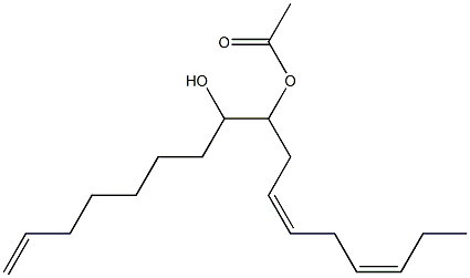 (11Z,14Z)-9-Acetoxy-1,11,14-heptadecatrien-8-ol,,结构式