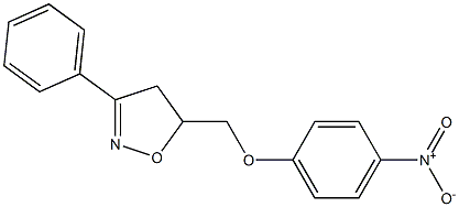 4,5-ジヒドロ-3-フェニル-5-[(4-ニトロフェノキシ)メチル]イソオキサゾール 化学構造式