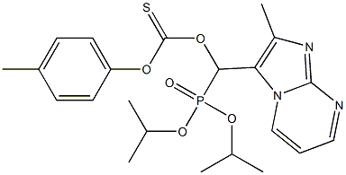 Thiocarbonic acid O-[(2-methylimidazo[1,2-a]pyrimidin-3-yl)[bis(isopropyloxy)phosphinyl]methyl]O-(4-methylphenyl) ester Structure