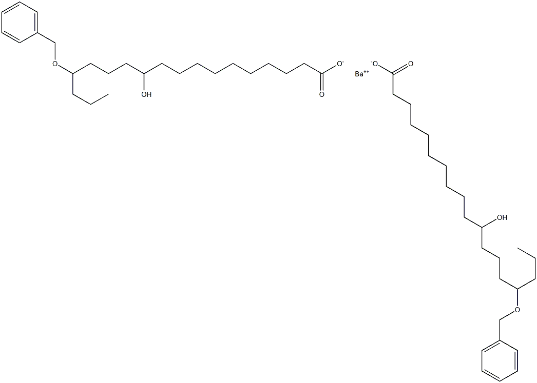 Bis(15-benzyloxy-11-hydroxystearic acid)barium salt,,结构式