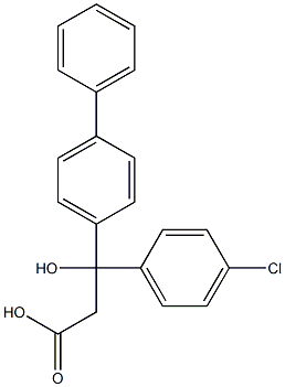 (-)-3-(4-Biphenylyl)-3-(p-chlorophenyl)-3-hydroxypropanoic acid 结构式