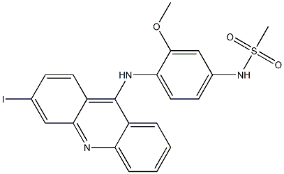 N-[3-Methoxy-4-[(3-iodoacridine-9-yl)amino]phenyl]methanesulfonamide 结构式