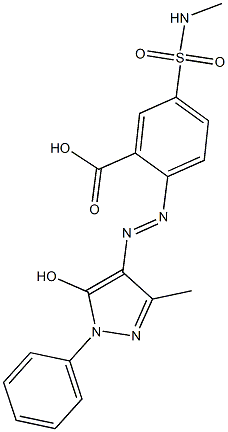 2-(5-Hydroxy-3-methyl-1-phenyl-1H-pyrazol-4-ylazo)-5-(N-methylsulfamoyl)benzoic acid Structure